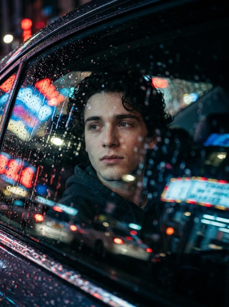 Person In Rainy Car