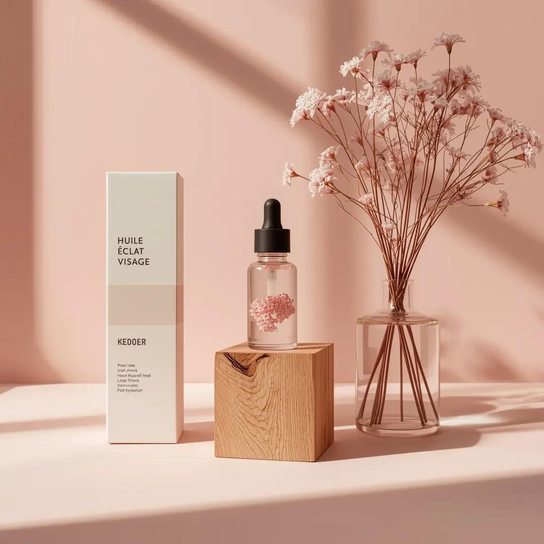 Pink Floral Facial Oil Dropper