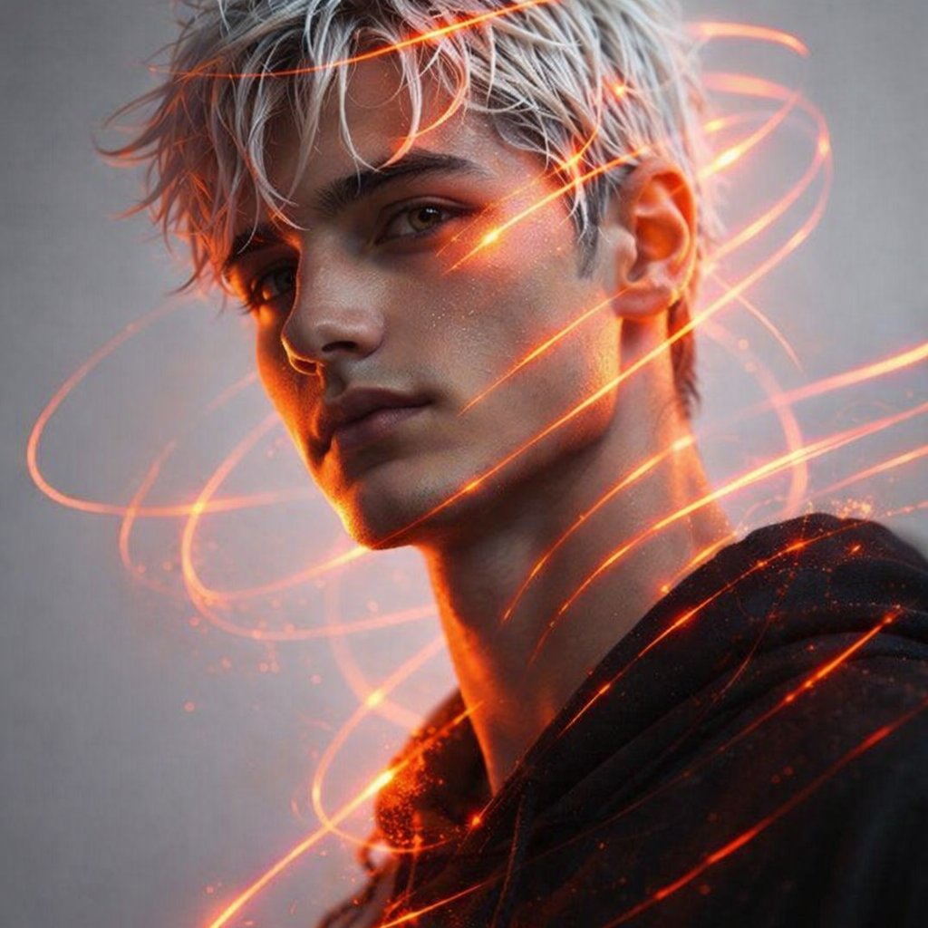 Man With Wet White Hair