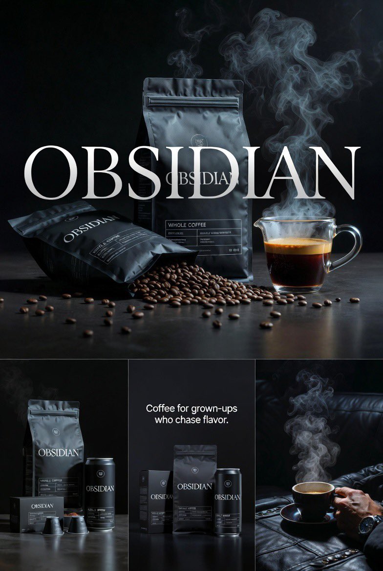 Obsidian Coffee Hero Poster