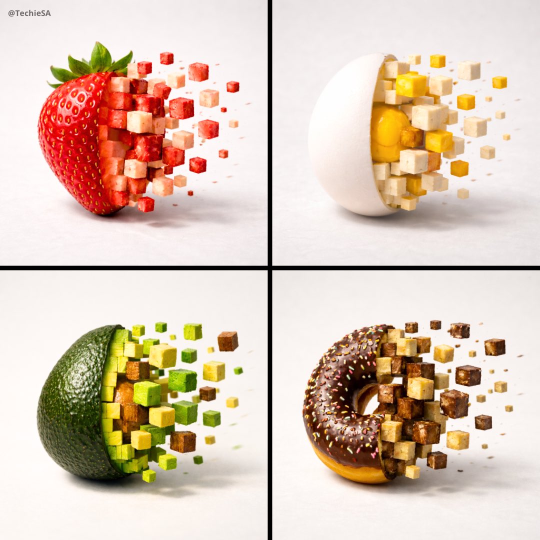 Food Pixelization on Matte Surface
