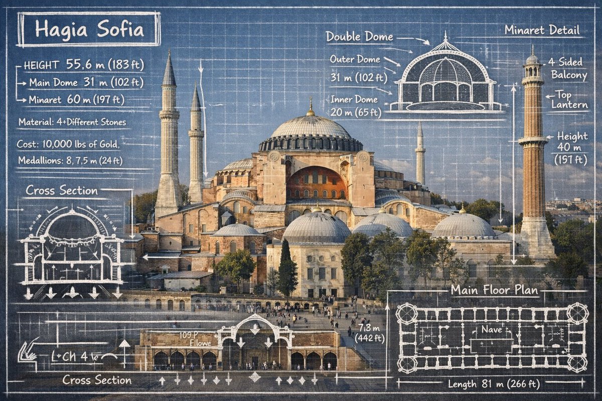 Eiffel Tower Blueprint Infographic