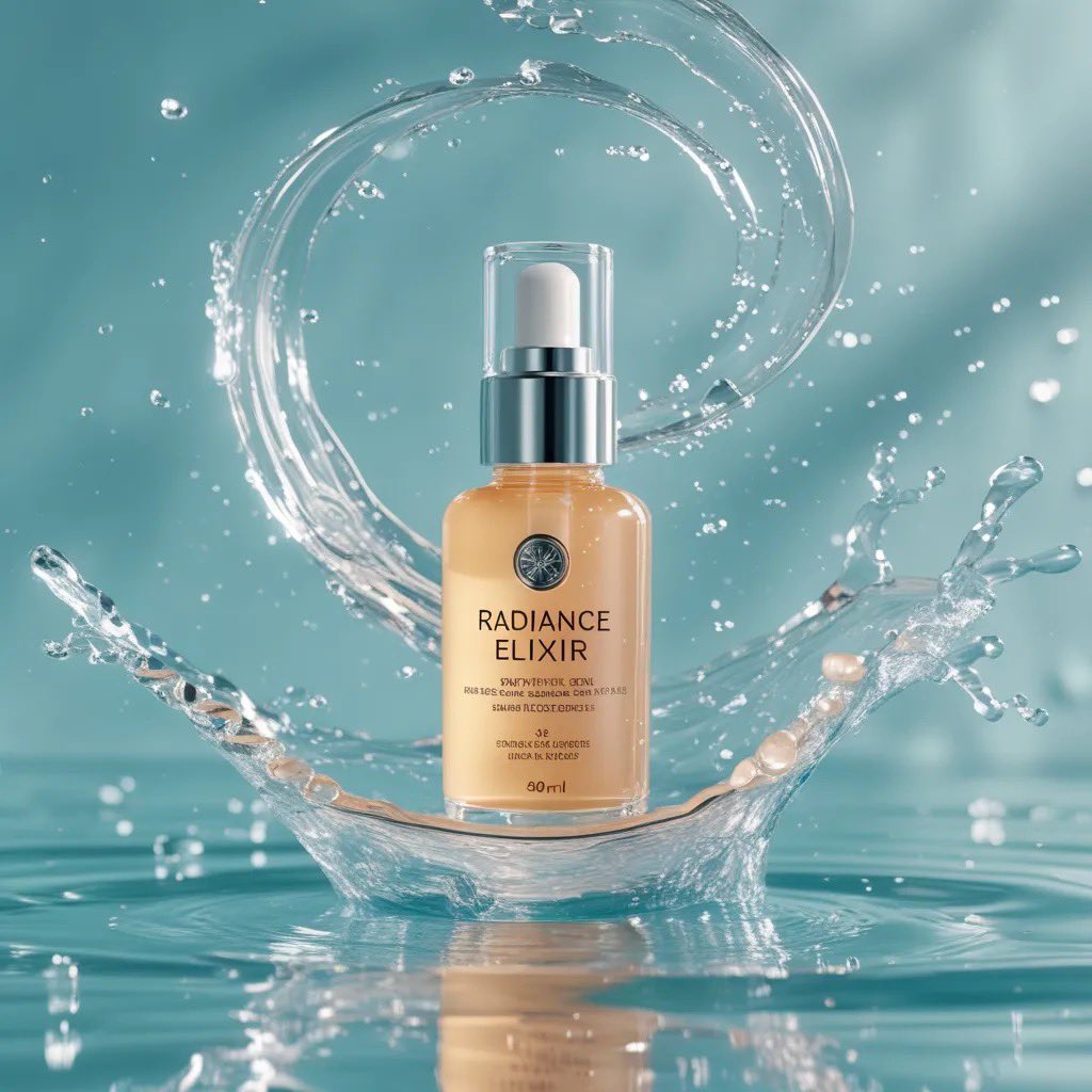 Luxury Skincare Bottle Splash