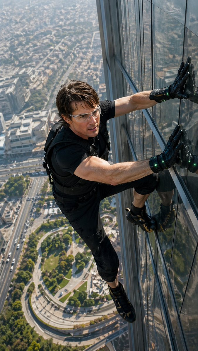 Climber on Glass Skyscraper