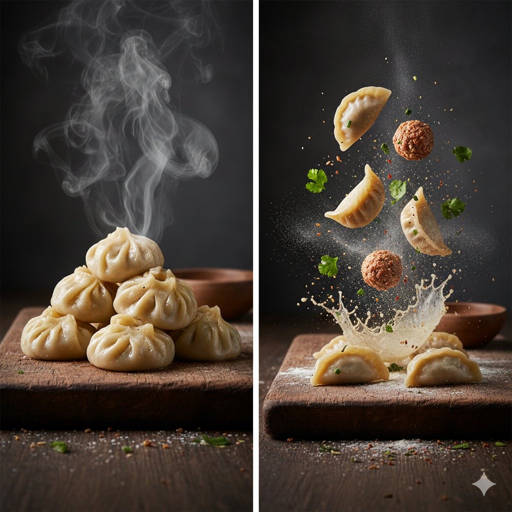 Steamed Momo Dumplings Dish