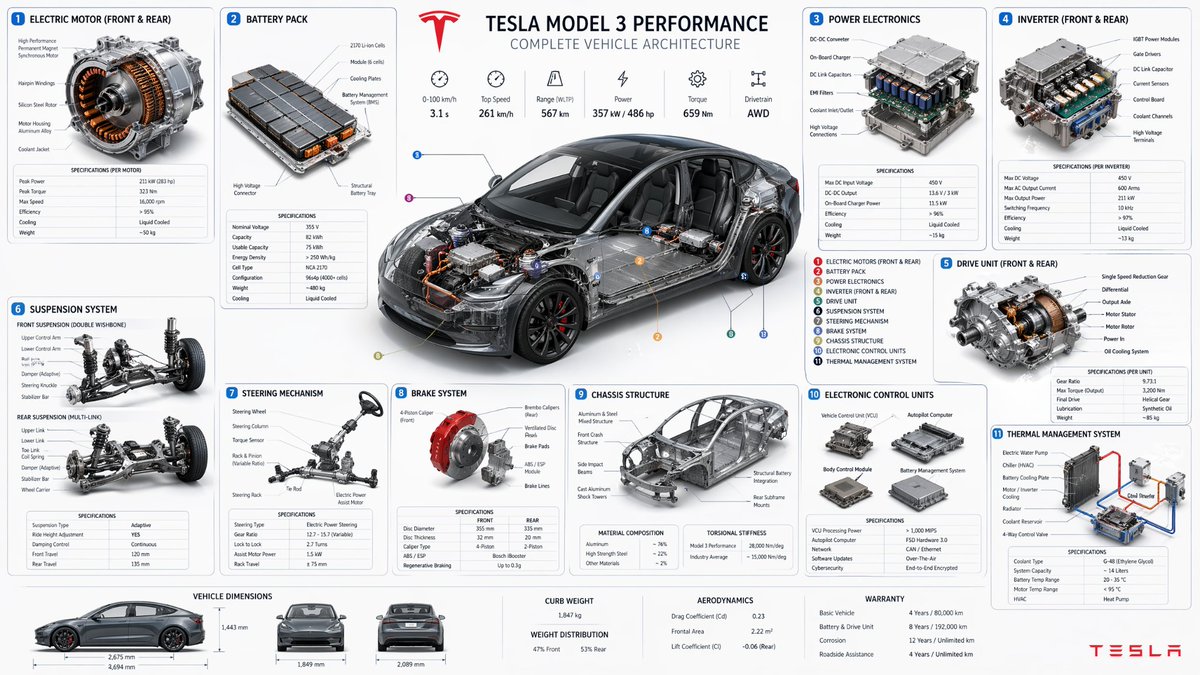 Tesla Main Components Detailed View