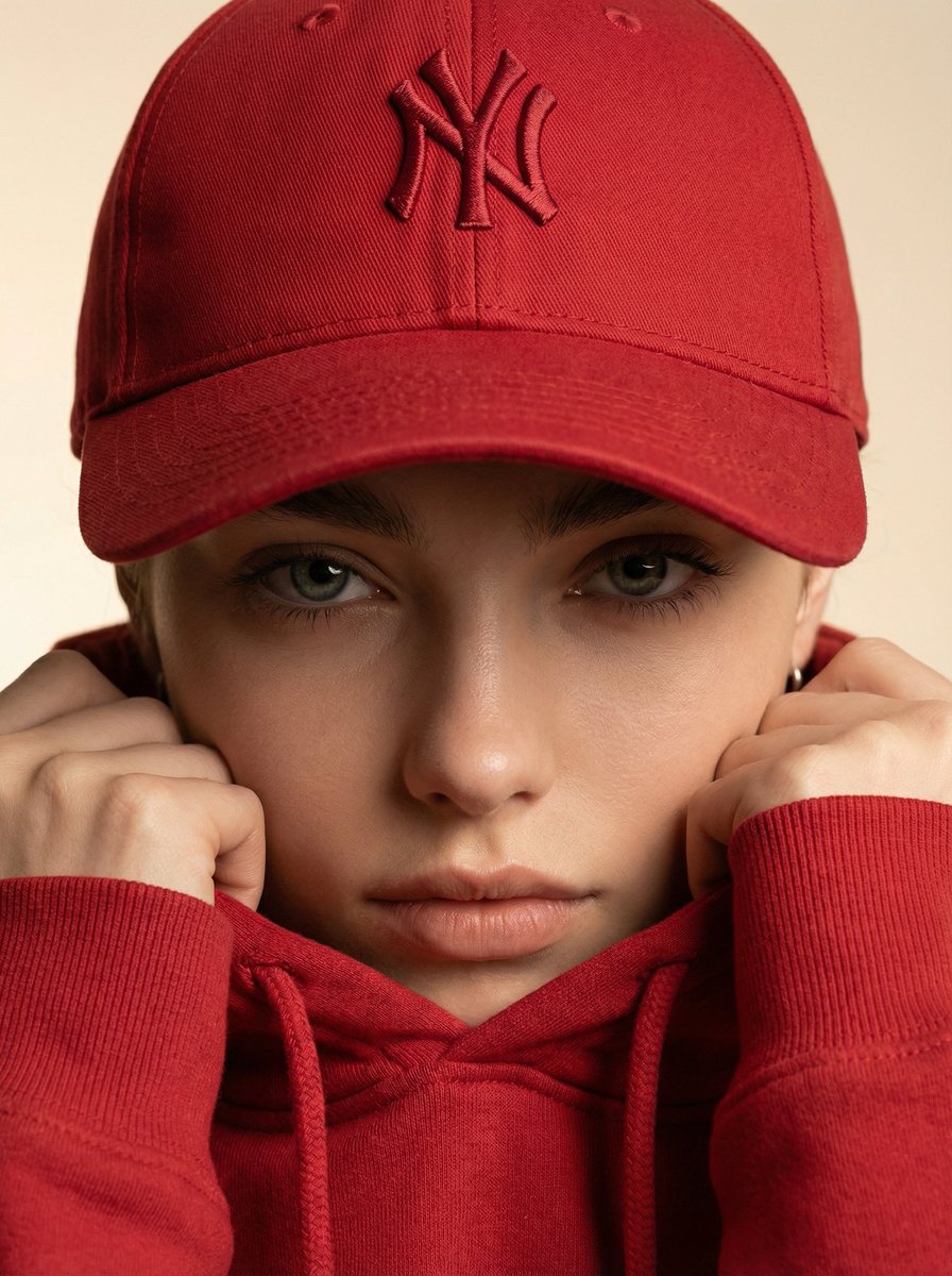 Red Baseball Cap and Hoodie
