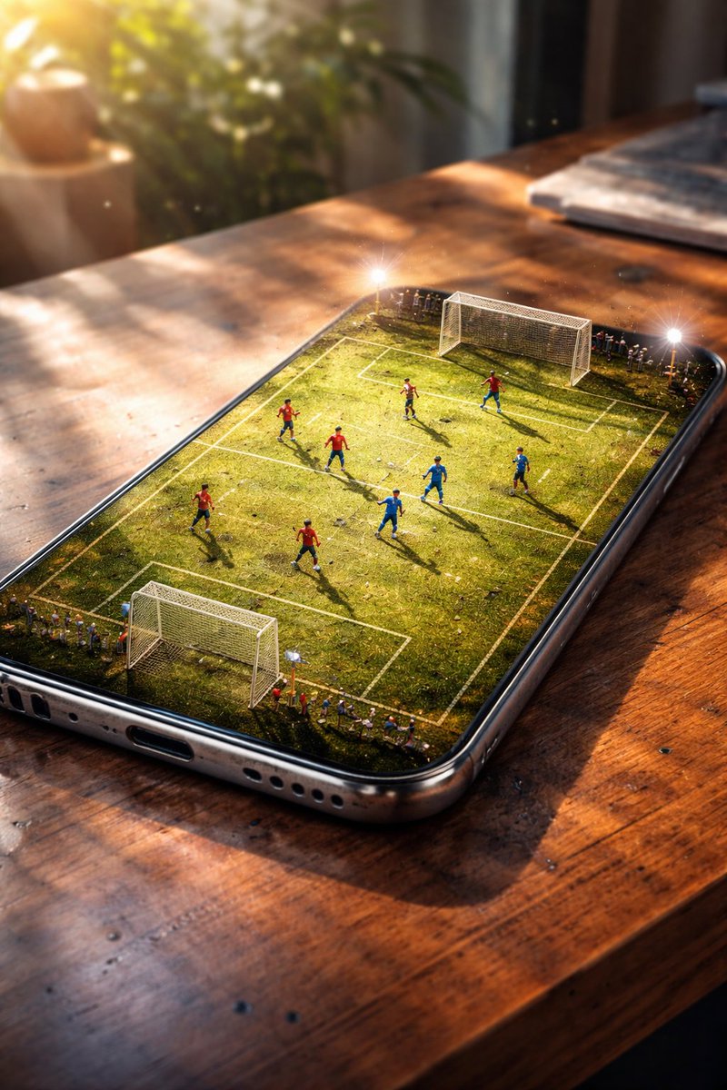 Football Stadium On A Smartphone Screen