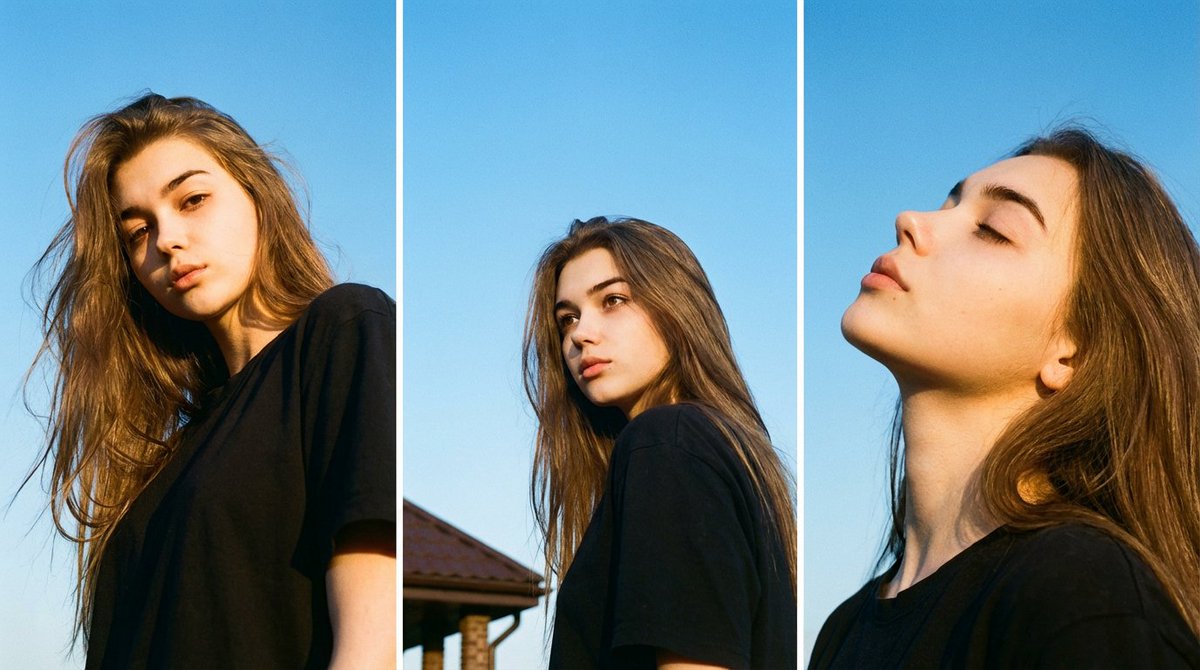 Woman in Triptych Portrait