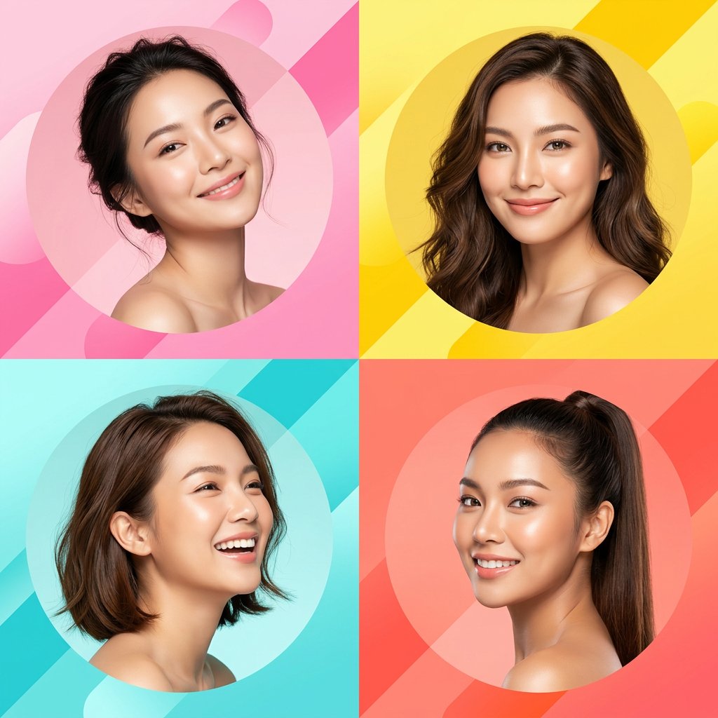 Skincare Collage Asian Women
