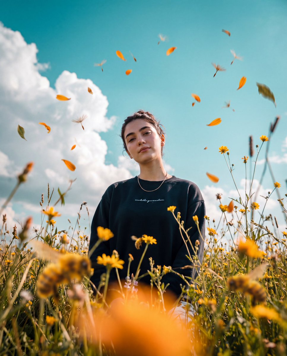 Woman in Field Looking