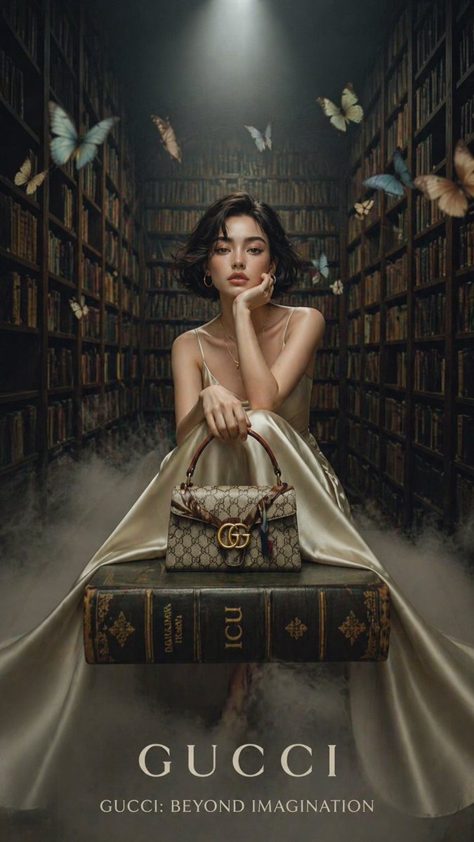 Elegant Woman in Library
