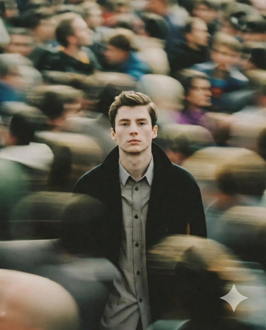 Man in Crowd, Motion Blur