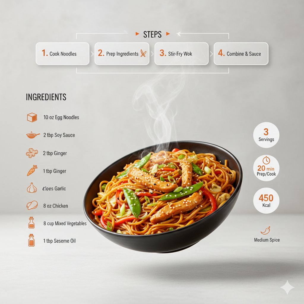 Modern Chowmin Recipe Infographic