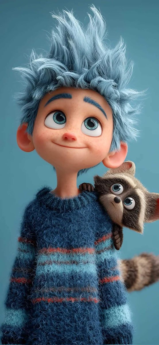 Boy With Raccoon Friend