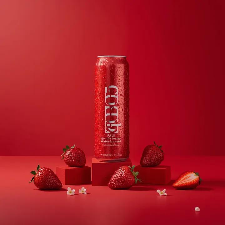 Red Sparkling Water Can