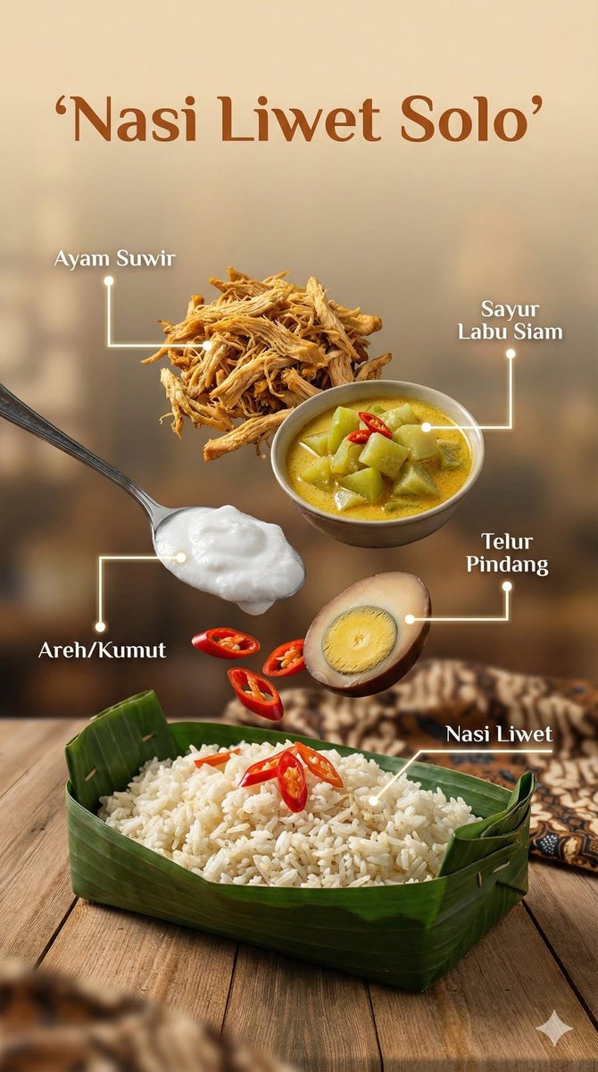 Floating Indonesian Food Composition