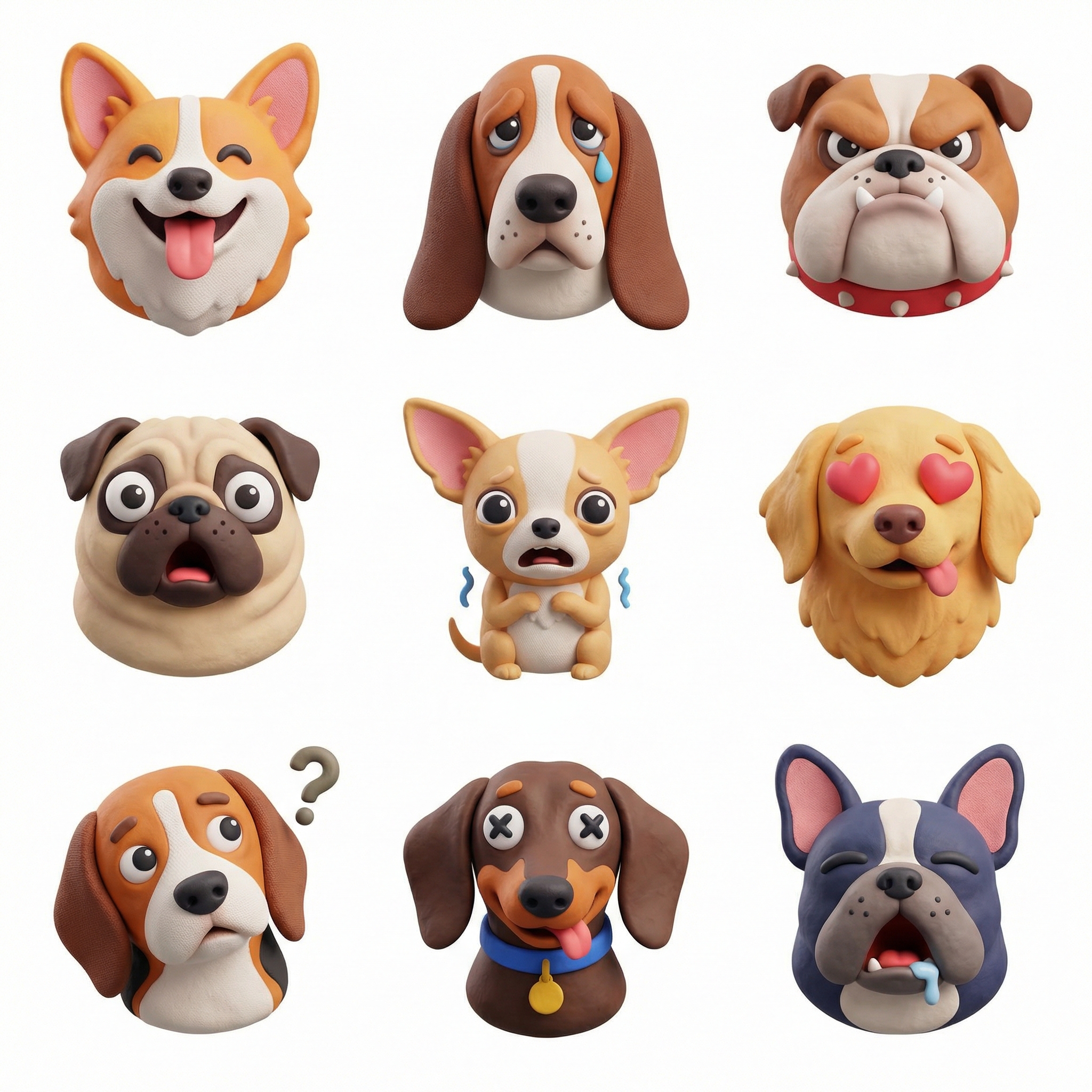 Dogs With Different Emotions