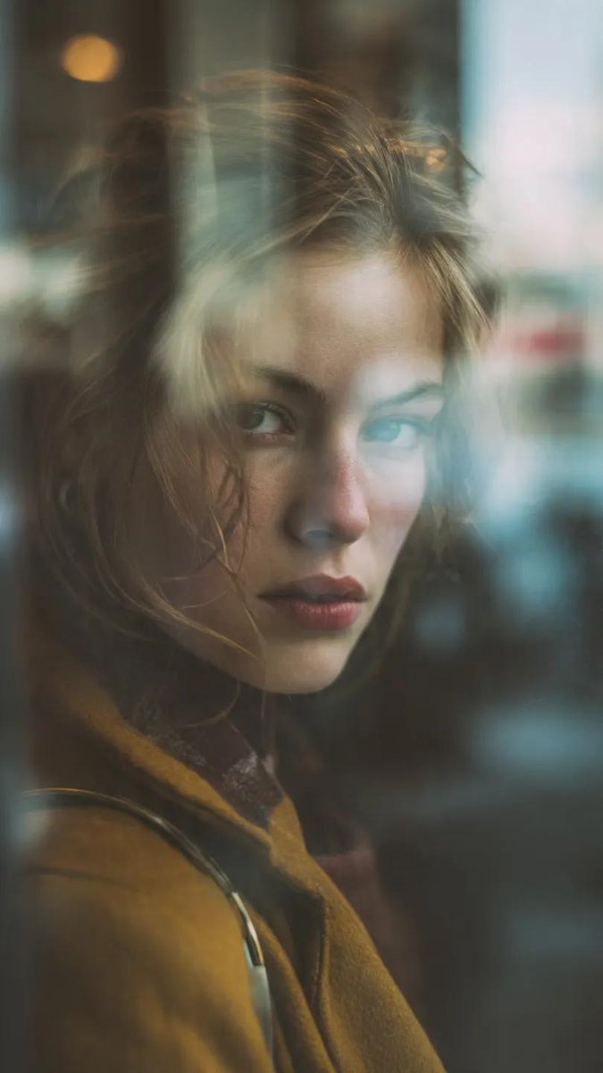 Woman in Glass Reflection