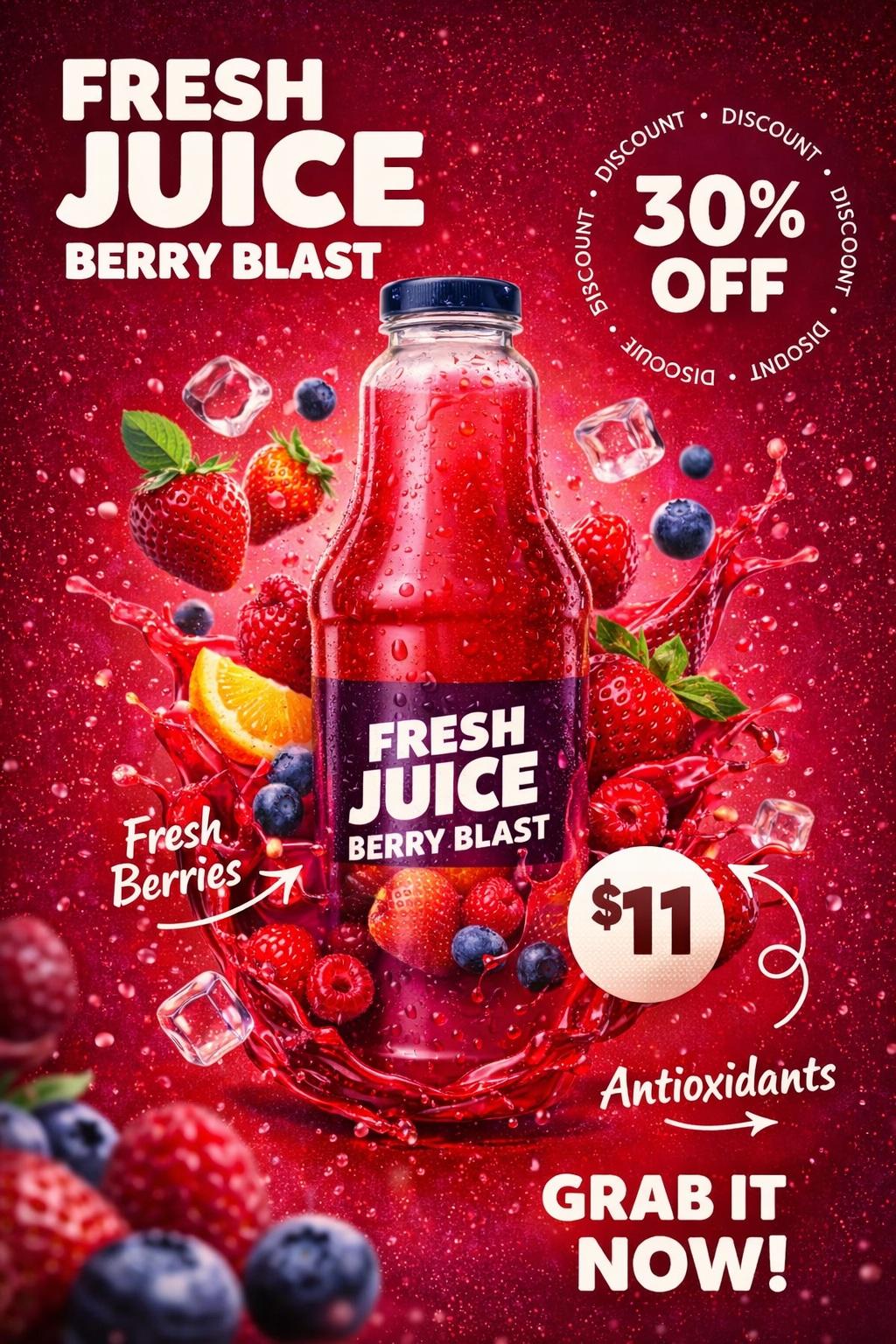 Fresh Juice Bottle Splash
