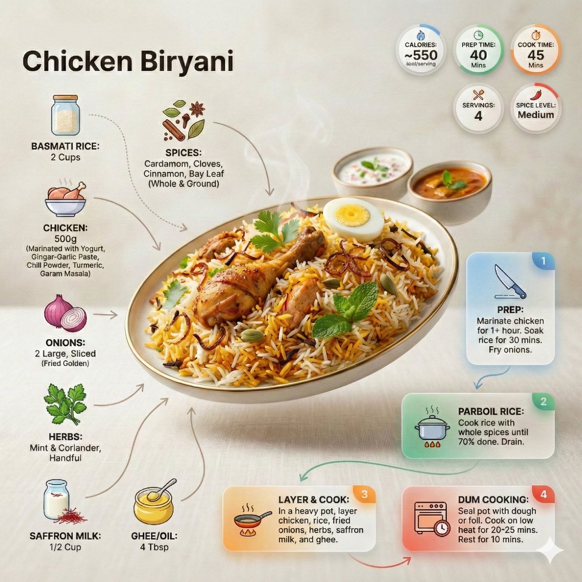 Modern Briyani Recipe Infographic
