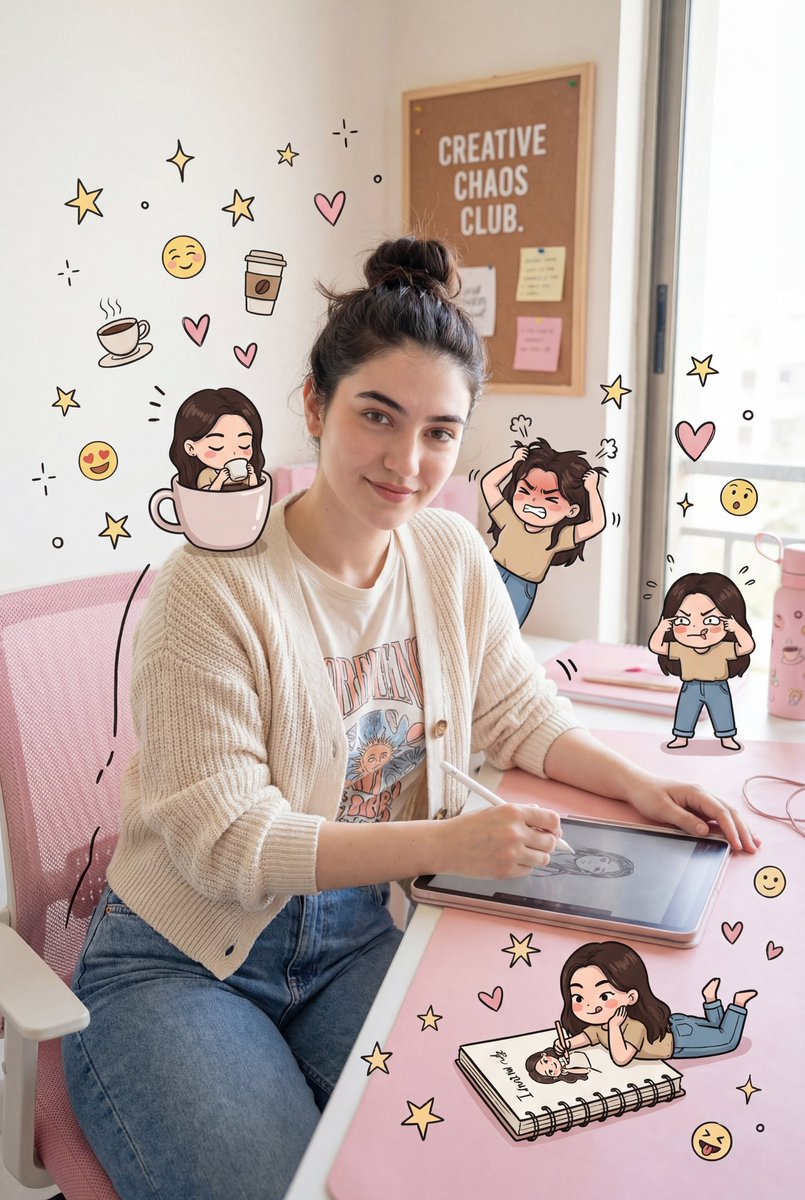 Creative Woman in Pink Office