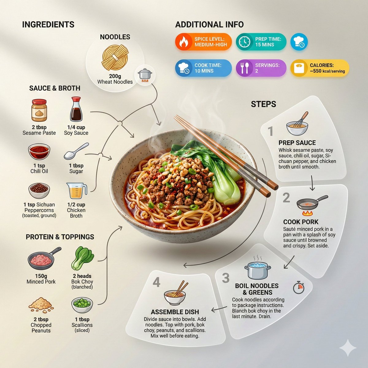 Noodle Dish Recipe Infographic