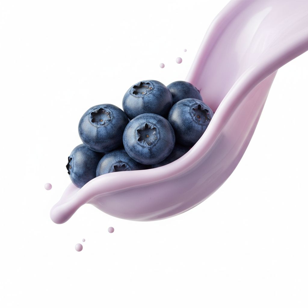 Blueberries in Yogurt Flow