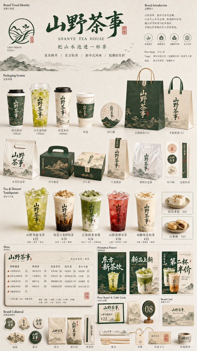 Comprehensive Food Brand Visual System Display