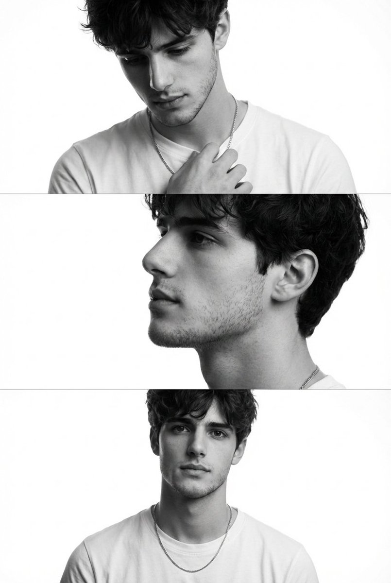 Monochrome Fashion Editorial Triptych