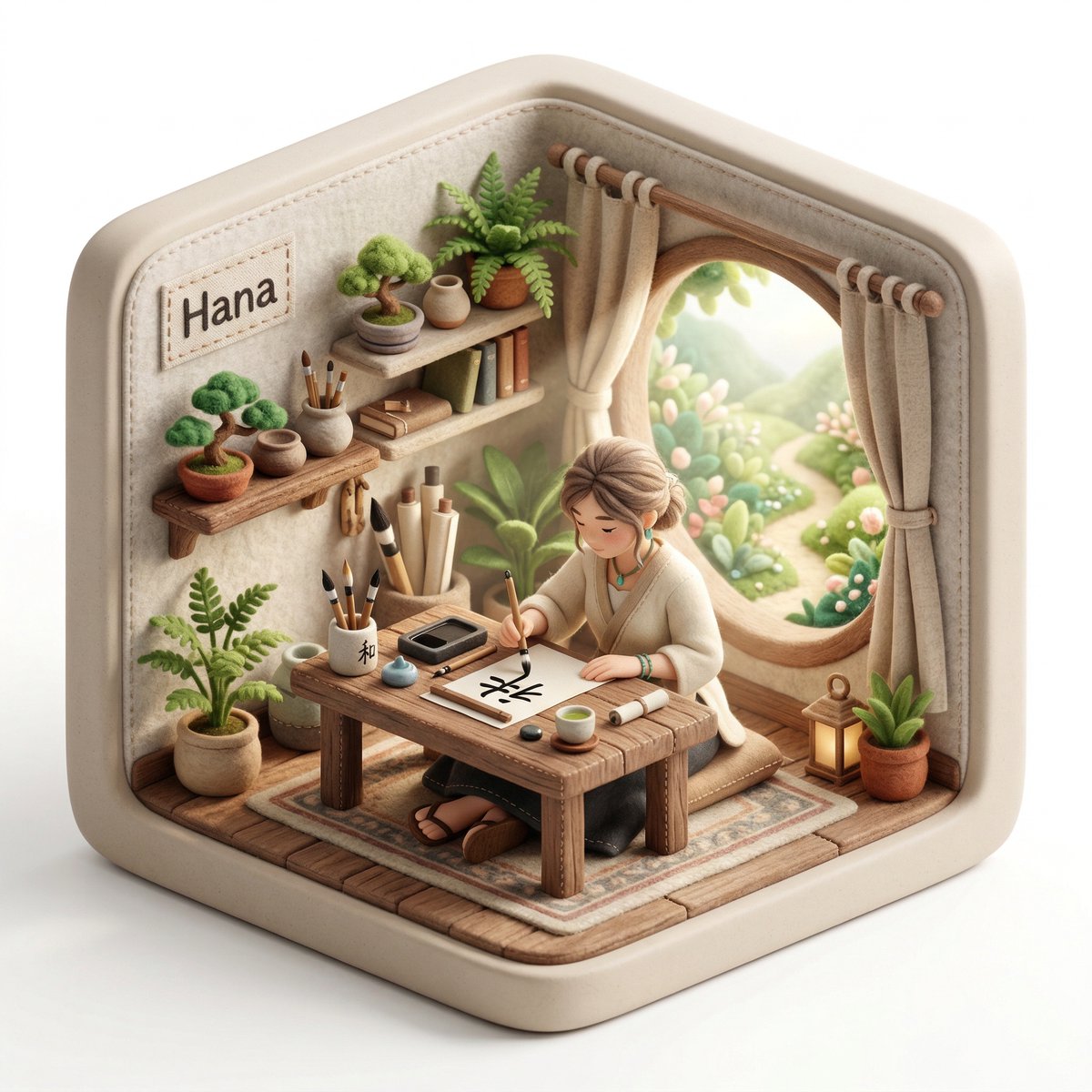 Meditator Character Nature Diorama