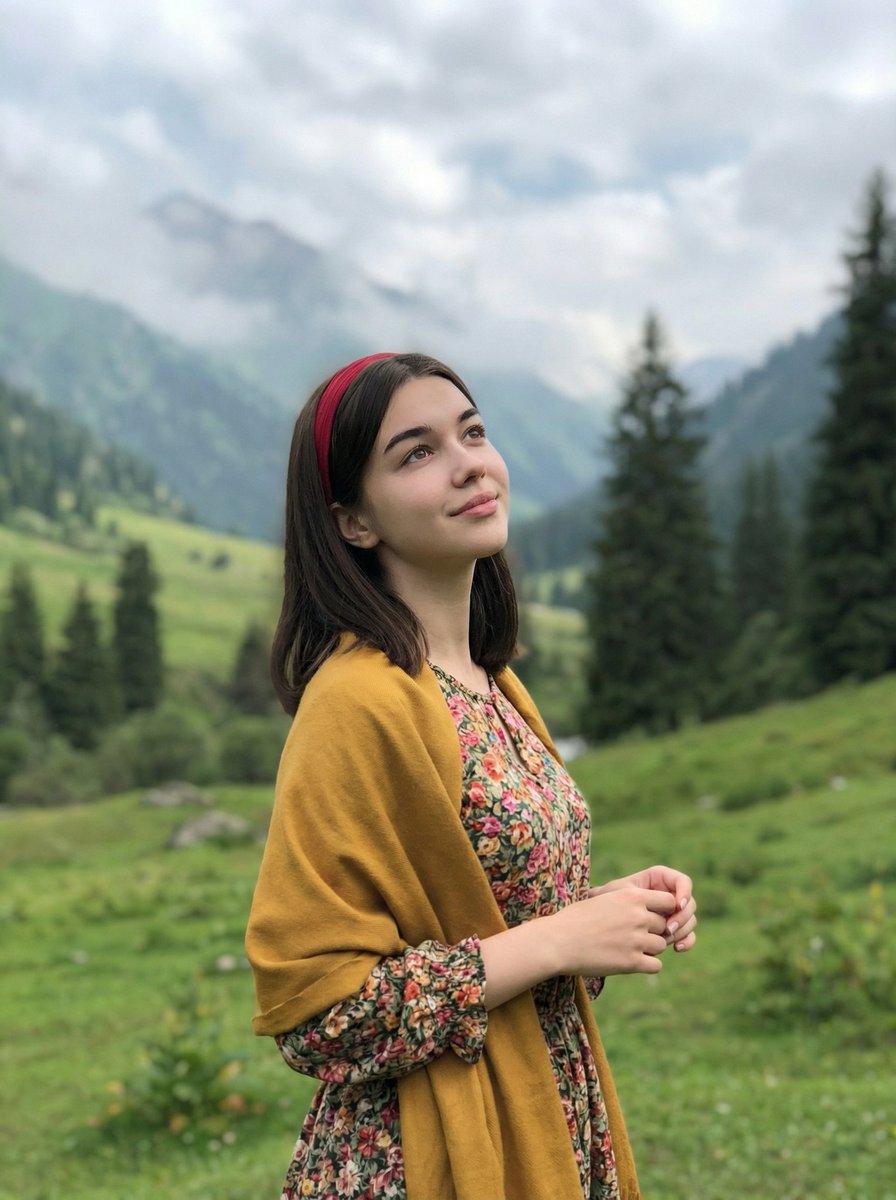 Woman in Mountain Valley
