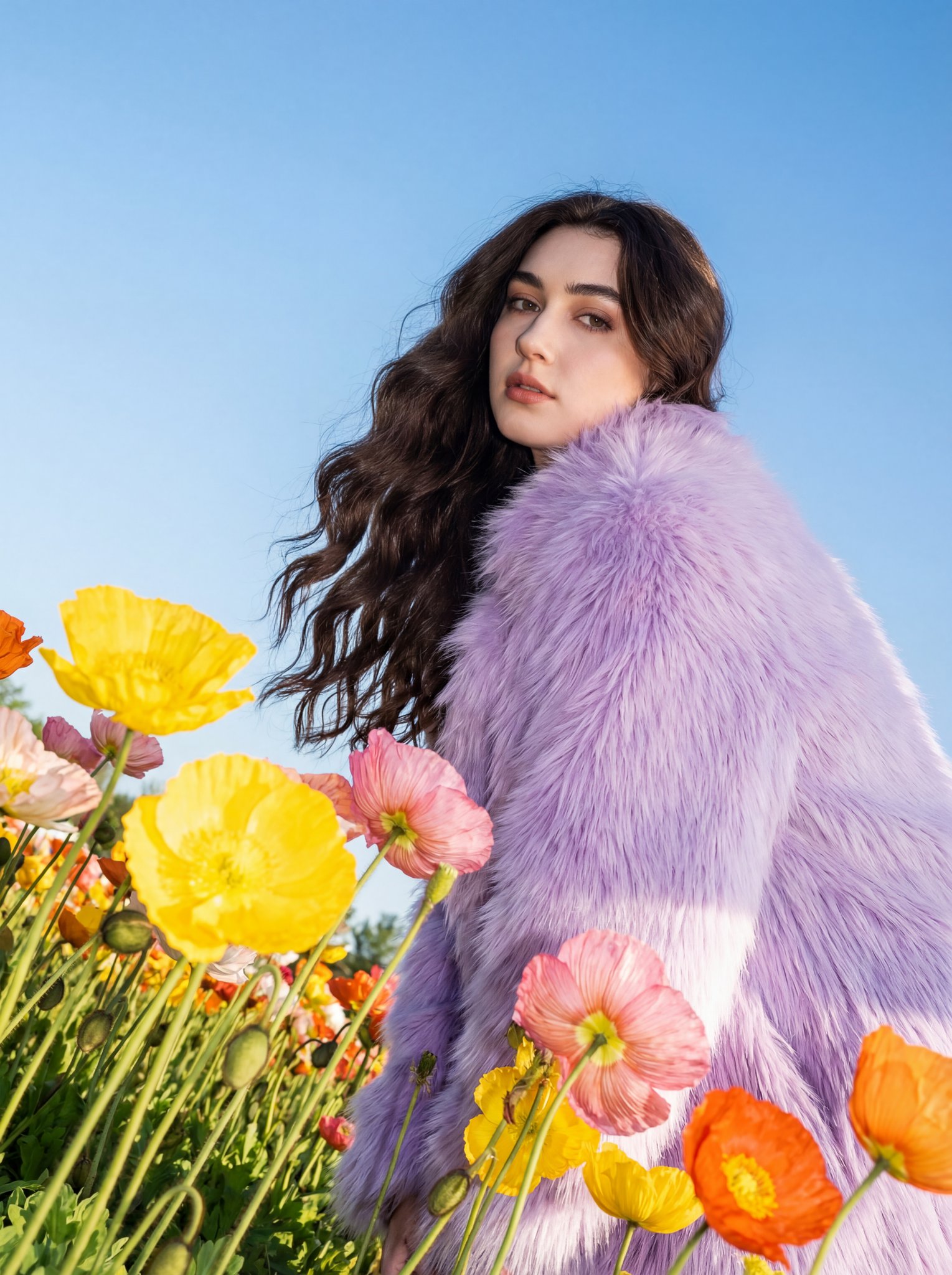 Lavender Coat in Poppies
