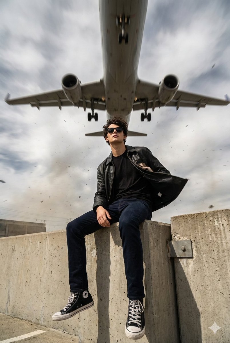 Man with Sunglasses, Low Plane