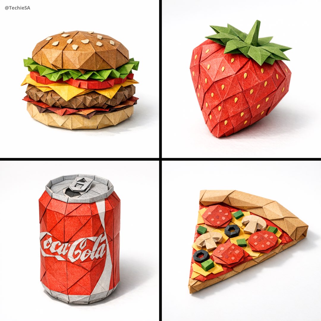Origami Food Item Art