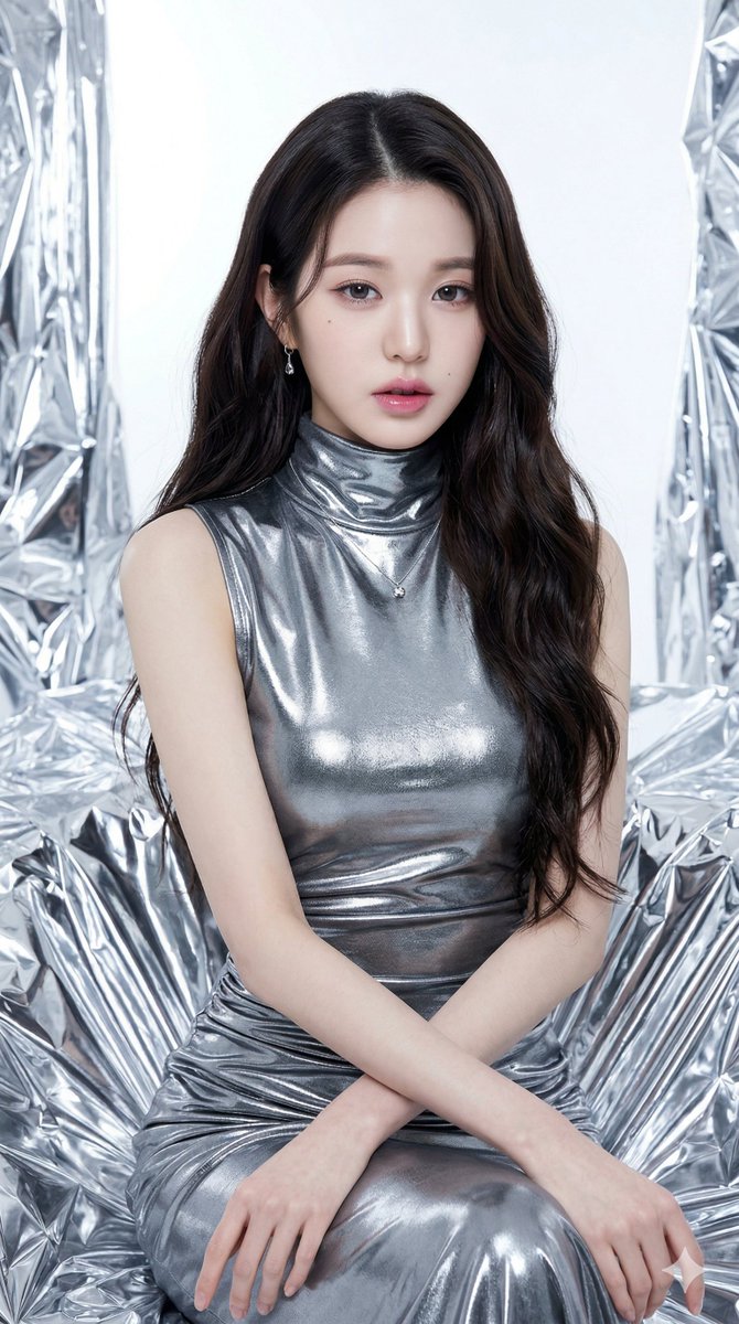 Jang Wonyoung in Metallic Foil