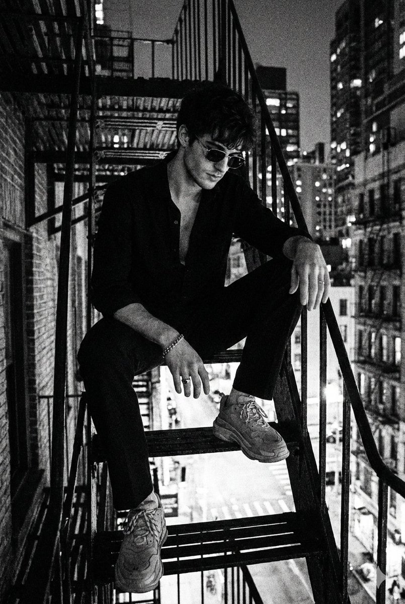 Noir Man on Staircase