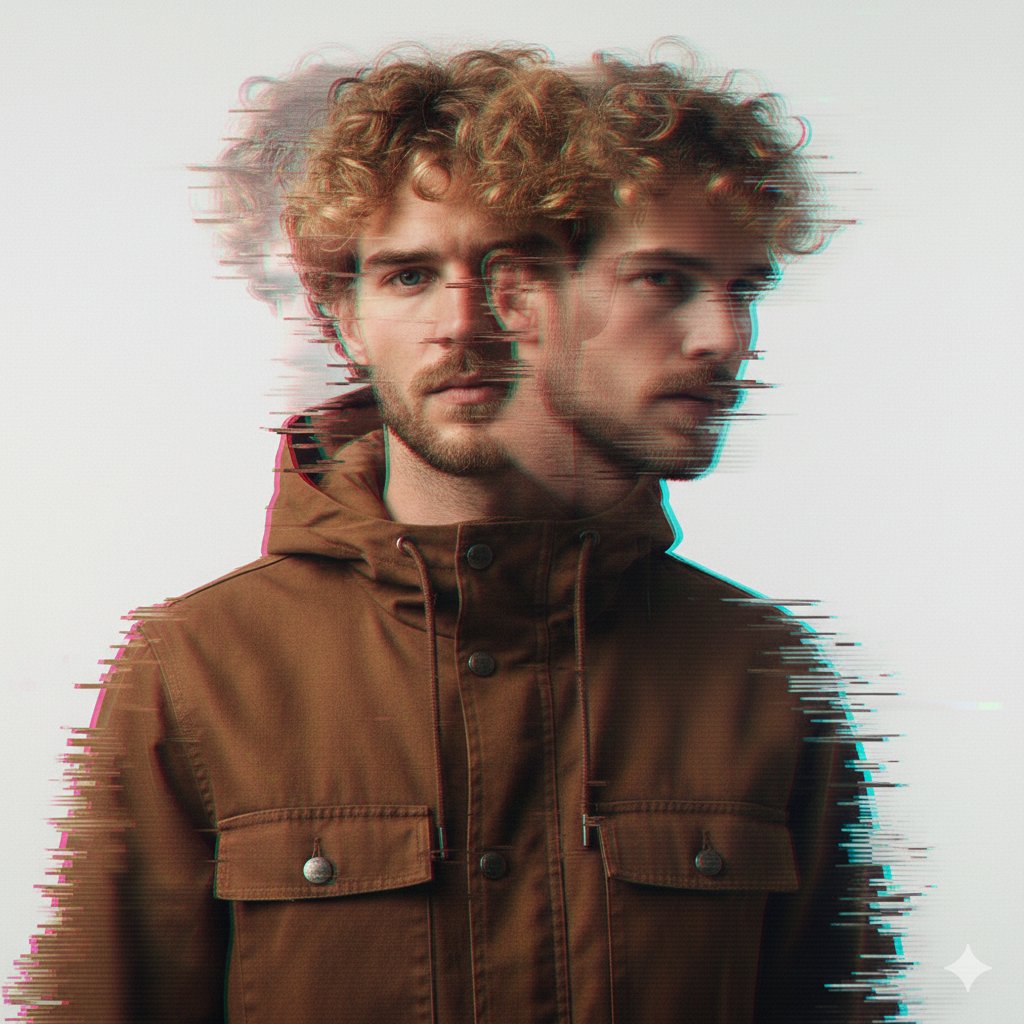 Man With Glitch Distortion