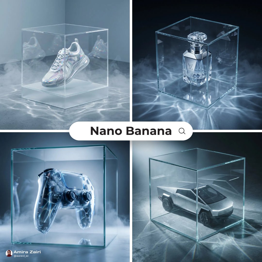 Futuristic Product Glass Cube Ad