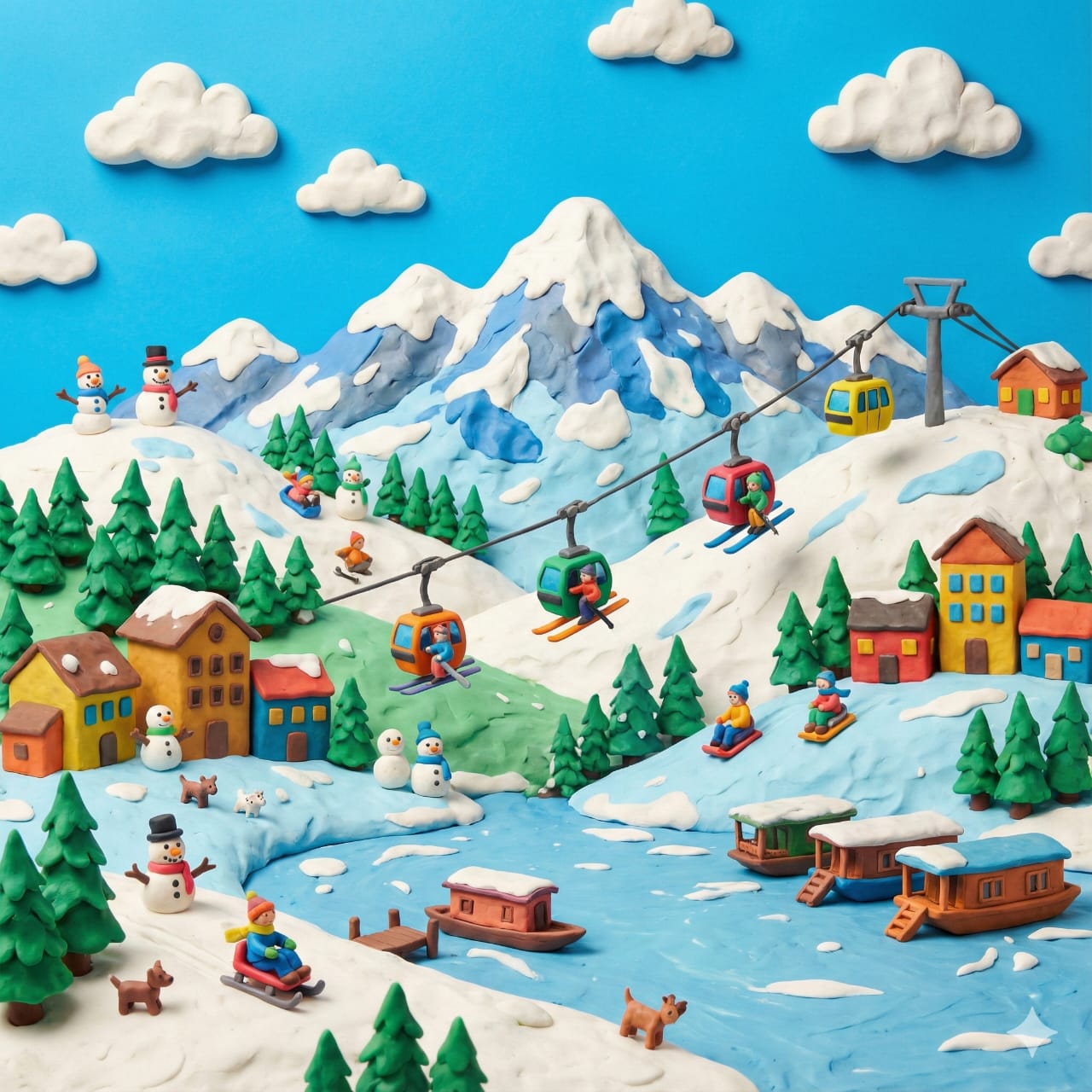 Kashmir Snowfall Clay Model