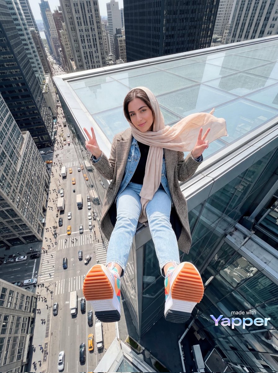 Woman on Skyscraper Rooftop