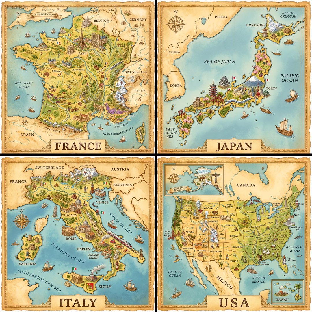 Isometric Vintage Map Illustration