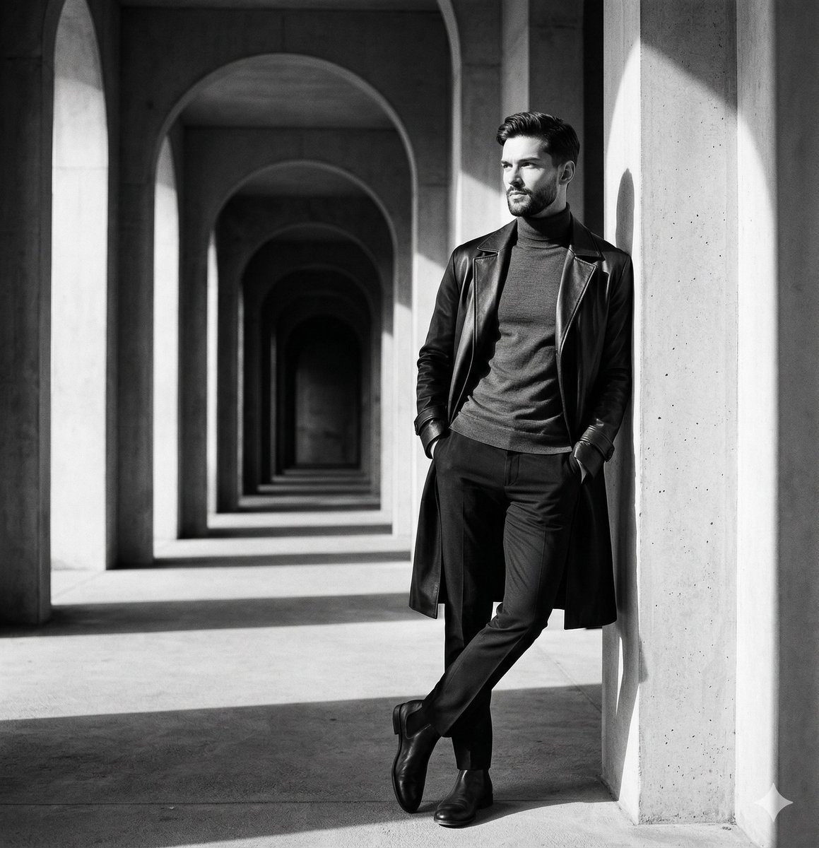 Man in Colonnade Portrait