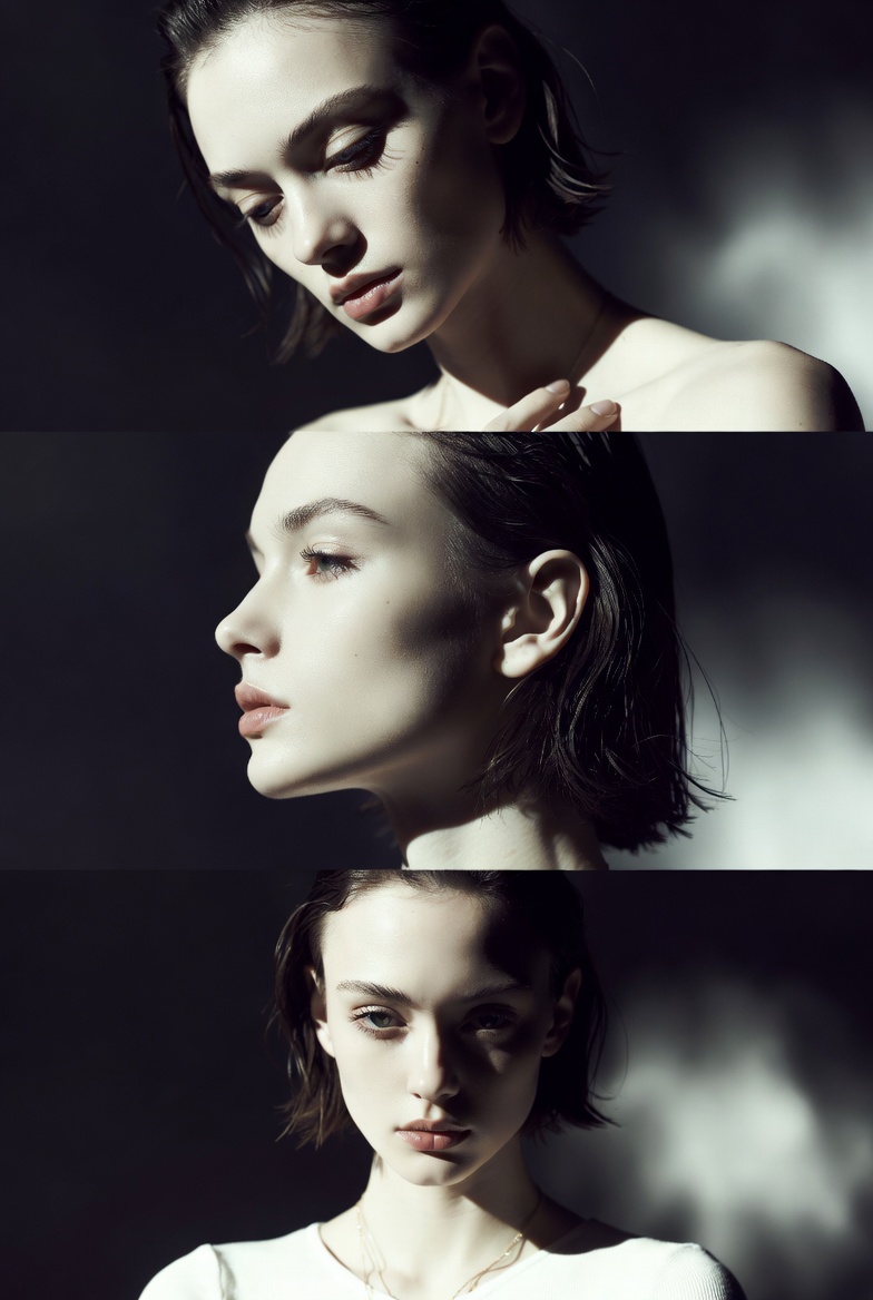 Monochrome Fashion Editorial Triptych