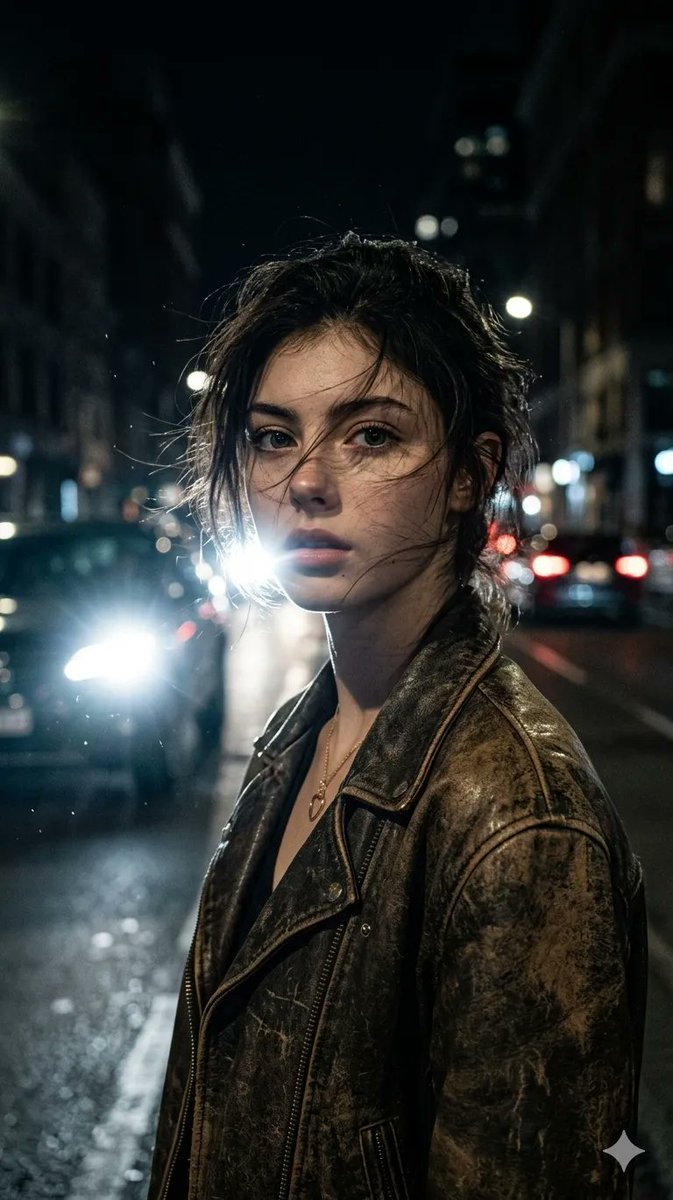Woman in Leather Jacket