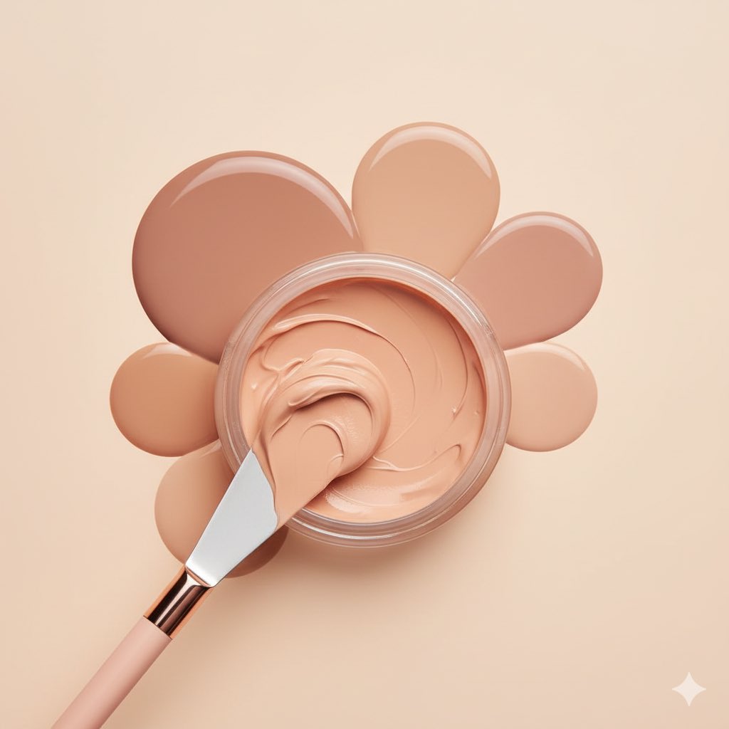 Cream Blush & Foundation Swirls