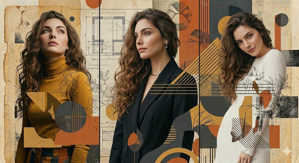 Woman in Abstract Collage