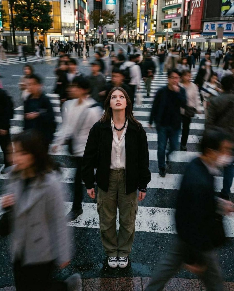 Overhead Portrait on Crosswalk