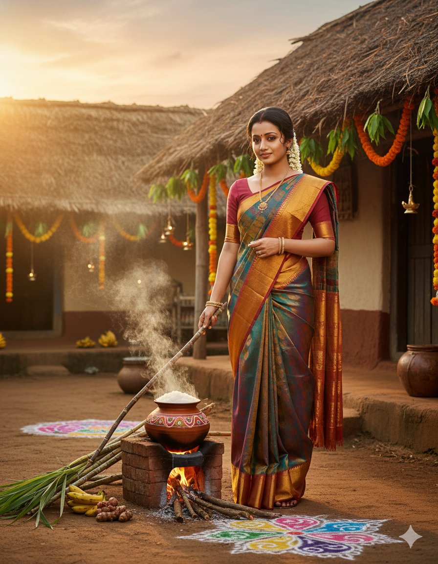 South Indian Woman Thaipongal