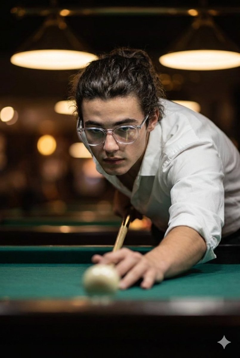 Man Taking Billiards Shot